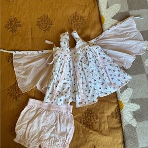 Wildling Pink Floral Fairy Dress Set with attached wings size 12 months